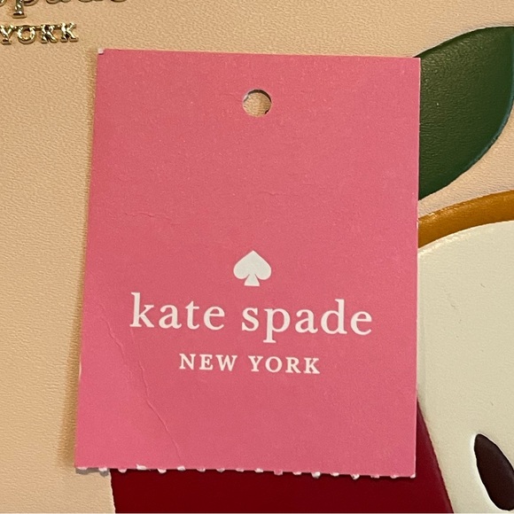 Kate Spade Honeycrisp Apple Zip Around Wallet Blush Pink - Picture 4 of 6